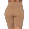 imageSunzel No Front Seam Biker Shorts for Women with Pockets Yoga Workout Gym Bike Shorts with Tummy ControlMocha