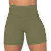 imageSunzel No Front Seam Biker Shorts for Women with Pockets Yoga Workout Gym Bike Shorts with Tummy ControlOlive Green