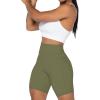imageSunzel No Front Seam Biker Shorts for Women with Pockets Yoga Workout Gym Bike Shorts with Tummy ControlOlive Green