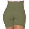 imageSunzel No Front Seam Biker Shorts for Women with Pockets Yoga Workout Gym Bike Shorts with Tummy ControlOlive Green