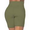 imageSunzel No Front Seam Biker Shorts for Women with Pockets Yoga Workout Gym Bike Shorts with Tummy ControlOlive Green
