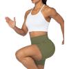 imageSunzel No Front Seam Biker Shorts for Women with Pockets Yoga Workout Gym Bike Shorts with Tummy ControlOlive Green