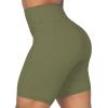 imageSunzel No Front Seam Biker Shorts for Women with Pockets Yoga Workout Gym Bike Shorts with Tummy ControlOlive Green