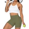 imageSunzel No Front Seam Biker Shorts for Women with Pockets Yoga Workout Gym Bike Shorts with Tummy ControlOlive Green