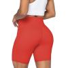 imageSunzel No Front Seam Biker Shorts for Women with Pockets Yoga Workout Gym Bike Shorts with Tummy ControlOrange Red