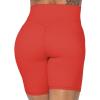 imageSunzel No Front Seam Biker Shorts for Women with Pockets Yoga Workout Gym Bike Shorts with Tummy ControlOrange Red