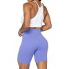 imageSunzel No Front Seam Biker Shorts for Women with Pockets Yoga Workout Gym Bike Shorts with Tummy ControlPeriwinkle