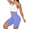 imageSunzel No Front Seam Biker Shorts for Women with Pockets Yoga Workout Gym Bike Shorts with Tummy ControlPeriwinkle