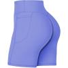 imageSunzel No Front Seam Biker Shorts for Women with Pockets Yoga Workout Gym Bike Shorts with Tummy ControlPeriwinkle