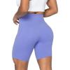 imageSunzel No Front Seam Biker Shorts for Women with Pockets Yoga Workout Gym Bike Shorts with Tummy ControlPeriwinkle