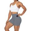 imageSunzel No Front Seam Biker Shorts for Women with Pockets Yoga Workout Gym Bike Shorts with Tummy ControlPoppy Sead