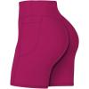 imageSunzel No Front Seam Biker Shorts for Women with Pockets Yoga Workout Gym Bike Shorts with Tummy ControlSangria