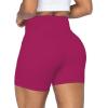 imageSunzel No Front Seam Biker Shorts for Women with Pockets Yoga Workout Gym Bike Shorts with Tummy ControlSangria