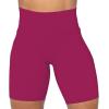 imageSunzel No Front Seam Biker Shorts for Women with Pockets Yoga Workout Gym Bike Shorts with Tummy ControlSangria