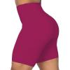 imageSunzel No Front Seam Biker Shorts for Women with Pockets Yoga Workout Gym Bike Shorts with Tummy ControlSangria