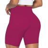 imageSunzel No Front Seam Biker Shorts for Women with Pockets Yoga Workout Gym Bike Shorts with Tummy ControlSangria