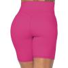 imageSunzel No Front Seam Biker Shorts for Women with Pockets Yoga Workout Gym Bike Shorts with Tummy ControlSonic Pink