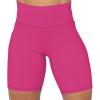 imageSunzel No Front Seam Biker Shorts for Women with Pockets Yoga Workout Gym Bike Shorts with Tummy ControlSonic Pink