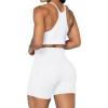 imageSunzel No Front Seam Biker Shorts for Women with Pockets Yoga Workout Gym Bike Shorts with Tummy ControlWhite