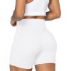 imageSunzel No Front Seam Biker Shorts for Women with Pockets Yoga Workout Gym Bike Shorts with Tummy ControlWhite