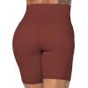 imageSunzel No Front Seam Biker Shorts for Women with Pockets Yoga Workout Gym Bike Shorts with Tummy ControlWine Red