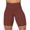 imageSunzel No Front Seam Biker Shorts for Women with Pockets Yoga Workout Gym Bike Shorts with Tummy ControlWine Red