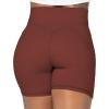 imageSunzel No Front Seam Biker Shorts for Women with Pockets Yoga Workout Gym Bike Shorts with Tummy ControlWine Red