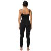 imageSunzel One Piece Jumpsuits for Women Casual Sexy Spaghetti Straps Leggings Bodysuit Tummy Control Yoga Workout RomperBlack