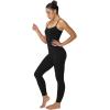 imageSunzel One Piece Jumpsuits for Women Casual Sexy Spaghetti Straps Leggings Bodysuit Tummy Control Yoga Workout RomperBlack