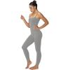 imageSunzel One Piece Jumpsuits for Women Casual Sexy Spaghetti Straps Leggings Bodysuit Tummy Control Yoga Workout RomperGray