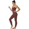 imageSunzel One Piece Jumpsuits for Women Casual Sexy Spaghetti Straps Leggings Bodysuit Tummy Control Yoga Workout RomperWine Red