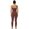 imageSunzel One Piece Jumpsuits for Women Casual Sexy Spaghetti Straps Leggings Bodysuit Tummy Control Yoga Workout RomperWine Red