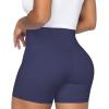 imageSunzel Sunzfly Crossover Biker Shorts for Women No Front Seam V High Waist Yoga Workout Gym Shorts with Tummy ControlAsh Blue