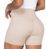 imageSunzel Sunzfly Crossover Biker Shorts for Women No Front Seam V High Waist Yoga Workout Gym Shorts with Tummy ControlBeige