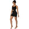 imageSunzel Sunzfly Crossover Biker Shorts for Women No Front Seam V High Waist Yoga Workout Gym Shorts with Tummy ControlBlack