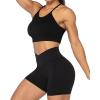 imageSunzel Sunzfly Crossover Biker Shorts for Women No Front Seam V High Waist Yoga Workout Gym Shorts with Tummy ControlBlack
