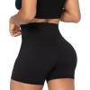imageSunzel Sunzfly Crossover Biker Shorts for Women No Front Seam V High Waist Yoga Workout Gym Shorts with Tummy ControlBlack
