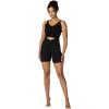 imageSunzel Sunzfly Crossover Biker Shorts for Women No Front Seam V High Waist Yoga Workout Gym Shorts with Tummy ControlBlack