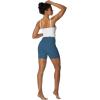 imageSunzel Sunzfly Crossover Biker Shorts for Women No Front Seam V High Waist Yoga Workout Gym Shorts with Tummy ControlBlue Gray