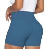 imageSunzel Sunzfly Crossover Biker Shorts for Women No Front Seam V High Waist Yoga Workout Gym Shorts with Tummy ControlBlue Gray