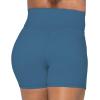 imageSunzel Sunzfly Crossover Biker Shorts for Women No Front Seam V High Waist Yoga Workout Gym Shorts with Tummy ControlBlue Gray