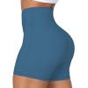 imageSunzel Sunzfly Crossover Biker Shorts for Women No Front Seam V High Waist Yoga Workout Gym Shorts with Tummy ControlBlue Gray