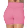 imageSunzel Sunzfly Crossover Biker Shorts for Women No Front Seam V High Waist Yoga Workout Gym Shorts with Tummy ControlBubblegum Pink