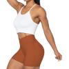 imageSunzel Sunzfly Crossover Biker Shorts for Women No Front Seam V High Waist Yoga Workout Gym Shorts with Tummy ControlCaramel Cafe