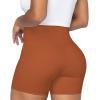 imageSunzel Sunzfly Crossover Biker Shorts for Women No Front Seam V High Waist Yoga Workout Gym Shorts with Tummy ControlCaramel Cafe