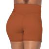 imageSunzel Sunzfly Crossover Biker Shorts for Women No Front Seam V High Waist Yoga Workout Gym Shorts with Tummy ControlCaramel Cafe