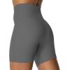 imageSunzel Sunzfly Crossover Biker Shorts for Women No Front Seam V High Waist Yoga Workout Gym Shorts with Tummy ControlCharcoal Gray