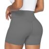 imageSunzel Sunzfly Crossover Biker Shorts for Women No Front Seam V High Waist Yoga Workout Gym Shorts with Tummy ControlCharcoal Gray