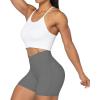 imageSunzel Sunzfly Crossover Biker Shorts for Women No Front Seam V High Waist Yoga Workout Gym Shorts with Tummy ControlCharcoal Gray