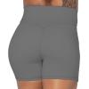 imageSunzel Sunzfly Crossover Biker Shorts for Women No Front Seam V High Waist Yoga Workout Gym Shorts with Tummy ControlCharcoal Gray